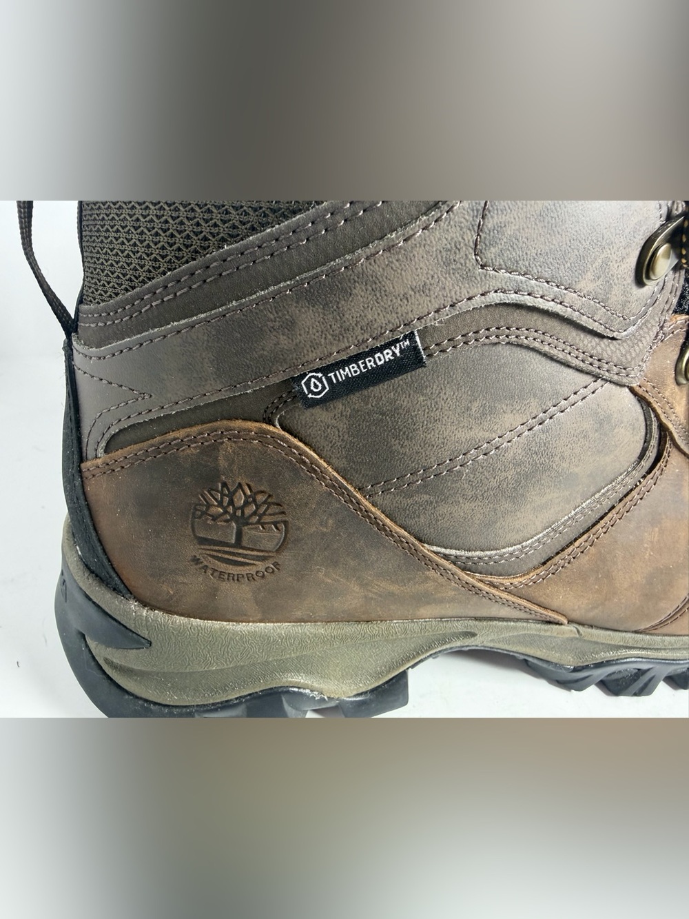Timberland Men's Mt. Maddsen Mid Waterproof Hiking Boots Brown Leather 12W 2730R - Picture 7 of 10